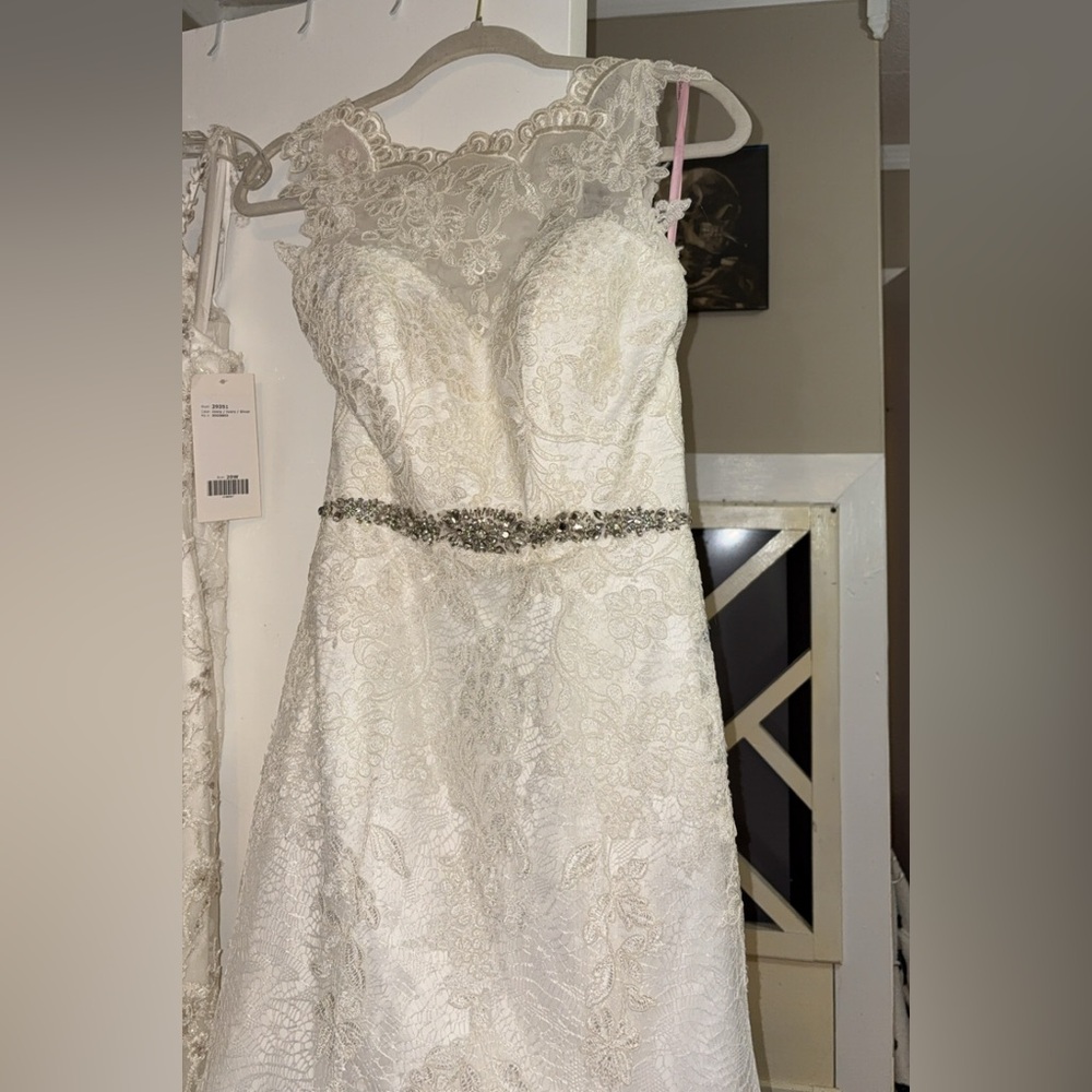 DaVinci Satin Ivory Bridal Dress with Lace Detail